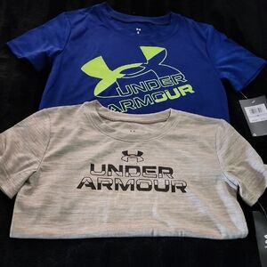 Under Armour Blue and Gray Short Sleeve Tees